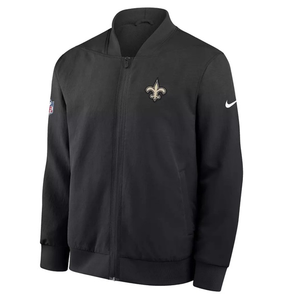 Nike Men's New Orleans Saints Black Logo Bomber Jacket LargeNew